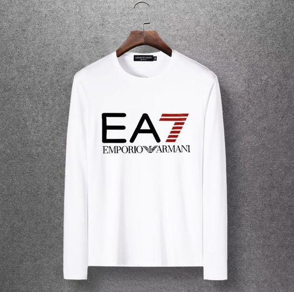 

2019 new long sleeve t shirt men o-neck 100% cotton spring and autumn wear causal letter embroidery hip hop#xcvd55, White;black
