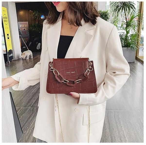 

2019 new women's bag shoulder bag fashion crocodile pattern ladies handbag crossbody fashion small square