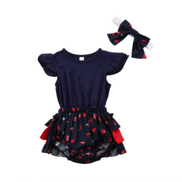 

newborn baby girl sleeveless floral romper sunsuit jumpsuit clothes toddler girls princess lace tutu rompers clothing 2pcs set, Blue