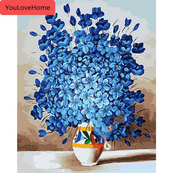 

краска по номерам цветы рассвет на холсте ручная роспись наборы картин арт подарок diy украшения дома настенное искусство diy масляная живоп