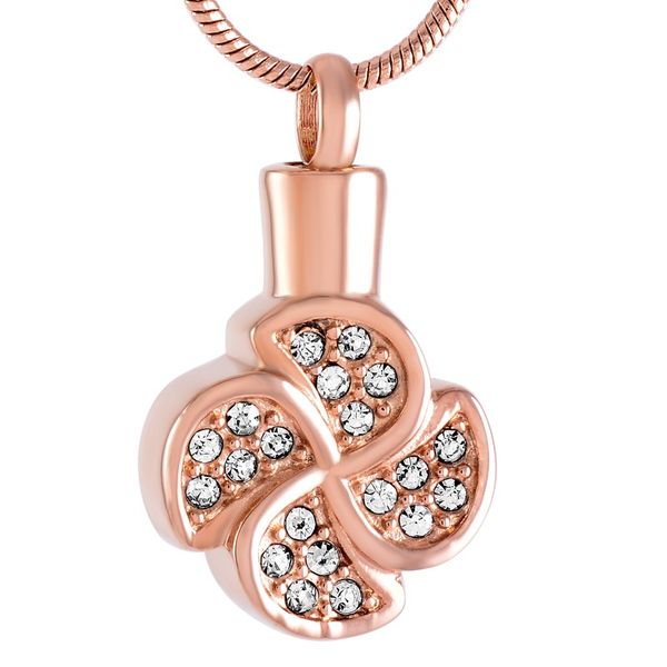 

ijd9516 inlay white crystal windmill rose gold pendant keepsake stainless steel cremation urns memorial for pet human for with jewelry, Silver