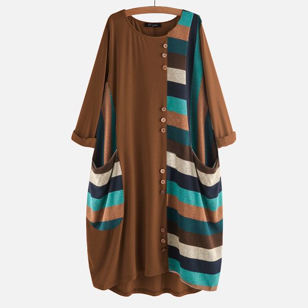 

women's blouses & shirts 2021 summer short sleeve zanzea casual patchwork blouse women vintage o neck striped vestidos tunic chemise b, White