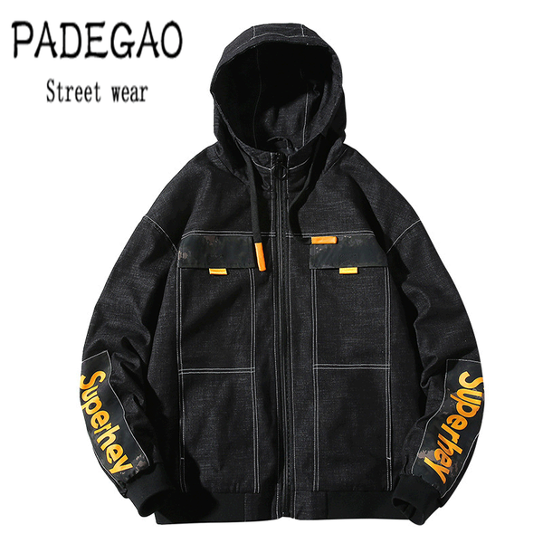 

men's wear | leisure men's jacket fall 2019 new korean fashion pure alphabet jeans tide, Black;brown