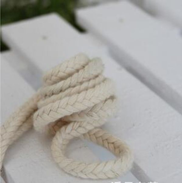 

2017 10mm nature color braided cotton cords twisted rope diy handmade woven rope thread bag garment home decoration craft cd08a, Black;white