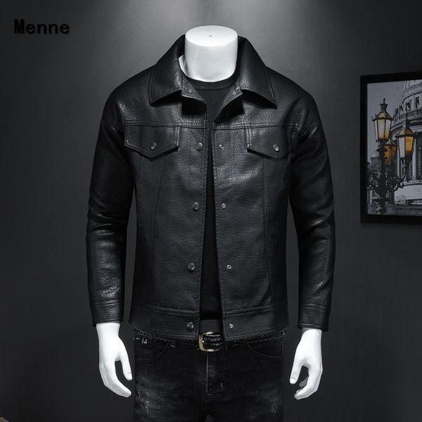

2019 new men's jacket\ winter leather /falling shoulder/locomotive, Black