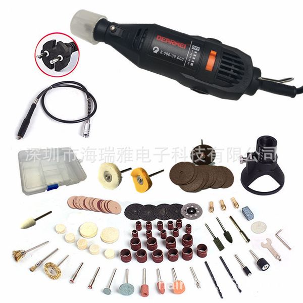 

cross border seller-mini electric mill suit 5 file speed governing grinding machine micro engraving pen electric drill stra
