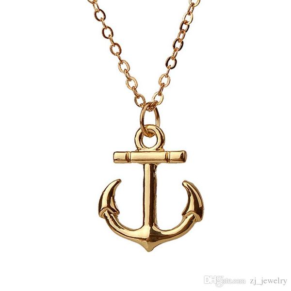 

dogeared with card take me to the ocean anchor gold silver plated pendant necklace clavicle chains statement necklace women