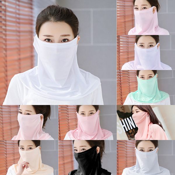 

u4rwt summer cycling scarf face mask cool ice silk outdoor sports half fishing cycling mask anti-uv facemask breathable protective gear, Black