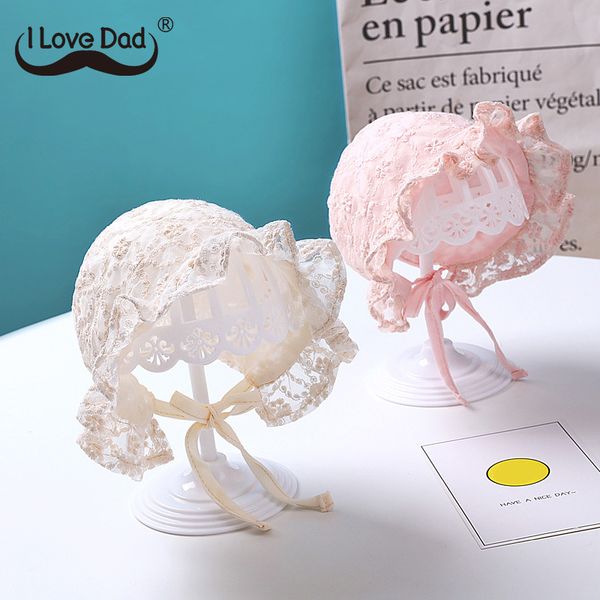 

caps & hats cute lace born baby hat pography props flower summer accessories girl sun breathable cotton infant bonnet, Yellow