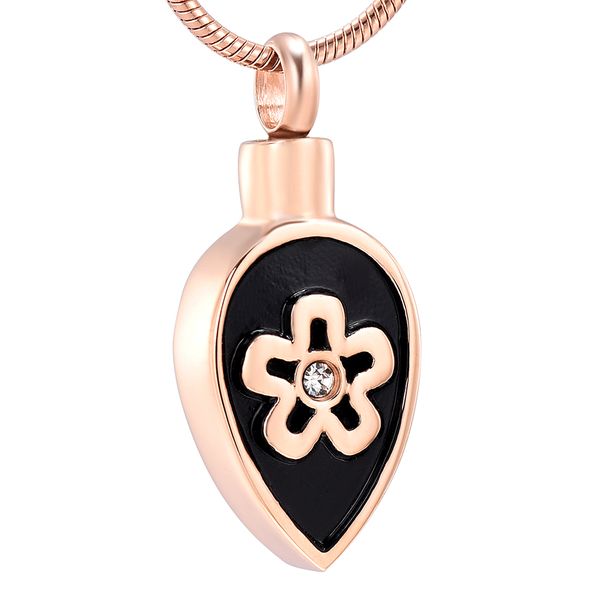 

ijd10733 нержавеющая сталь розовое золото черный круглый цветок кремация подвеска для пепла урна мемориал ожерелье сувенир кронштейн сувенир, Silver