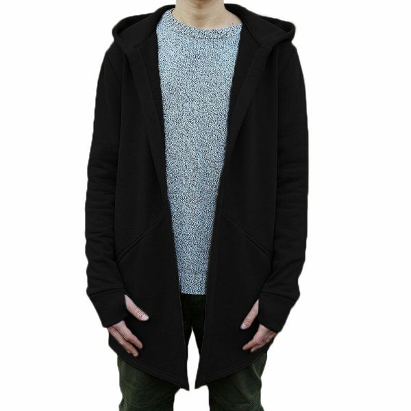 

men's british casua hooded cardigan winter warm long sleeve slim pullover jacket coat top, Black;brown