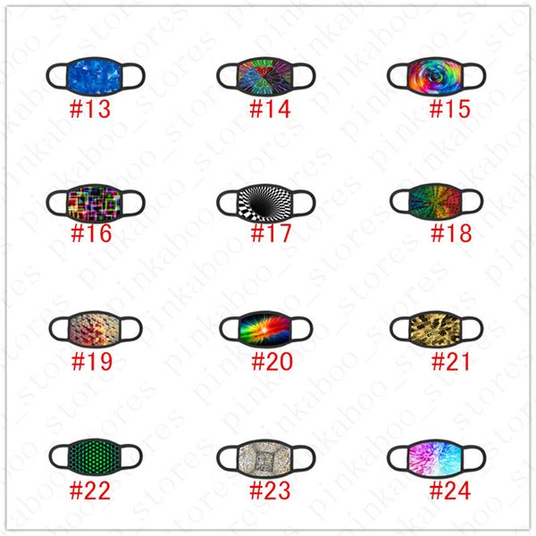 

reusable face mask for men and women tie-dyed 3d digital printed respirable masks washable cotton 2 layers dust-proof masks d52006, Blue