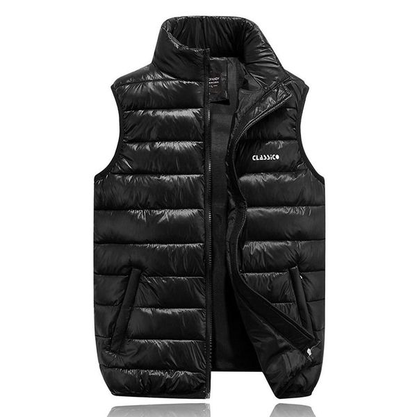 

men casual stand collar sleeveless solid zipper, pocket zipper closure warm spring, autumn, winter vest, Black;white