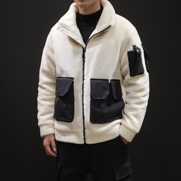 

зимнее пальто мужчины теплая толстая куртка мужская мода кросс цвет повседневная короткая куртка мужская одежда дикий свободный хлопок куртк, Black