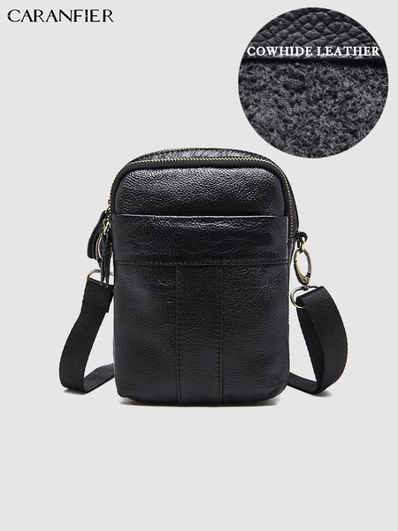 

caranfier mens business briefcases genuine cowhide leather crossbody shoulder bag male vintage causal travel messenger bags