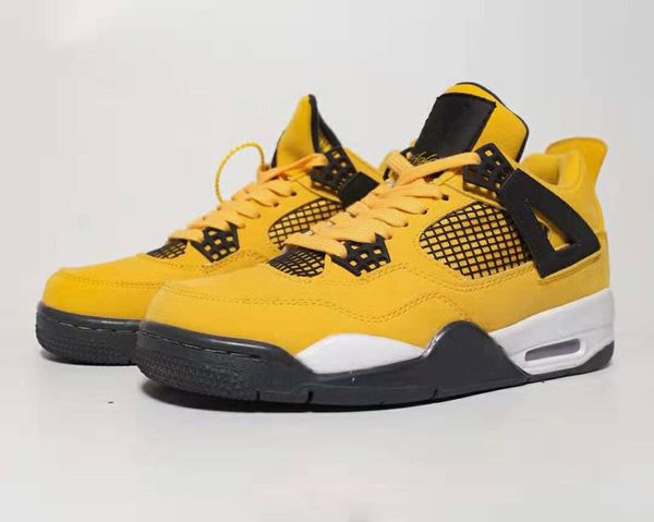 

Free Shipping 2019 4 Lightning Basketball Shoes Men Yellow Sneaker