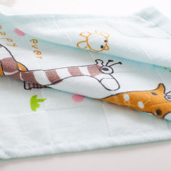 

27x27cm gauze printed cotton small square towel hand towel wholesale home cleaning face for baby for kids