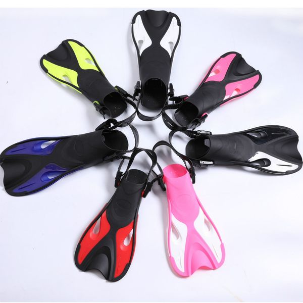 

2018 new 7 color swimming fins kids adjustable snorkeling foot flipper practice diving beginner e