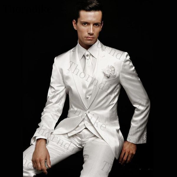 

thorndike custom made men's suit 3 pieces set notched lapel wedding suits for men casual embroidery prom suits(jacket+pant+vest, White;black