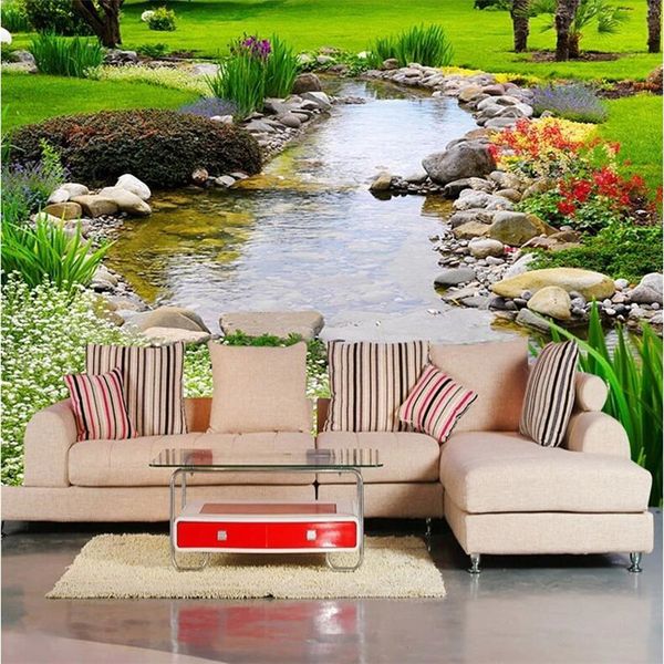 

пользовательские фото обои большая настенная живопись фон обои в гостиной тв природный парк ручей трава 3d обои фреска