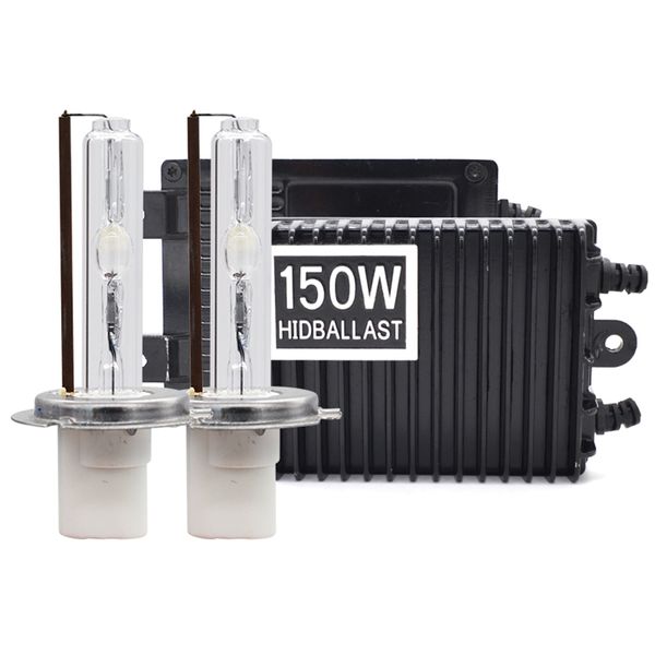 

car headlight 150w bulb h1 h7 h11 d2h hid bulb kit 4300k 6000k 8000k ceramic hid ac 12v high power 150w ballast kit
