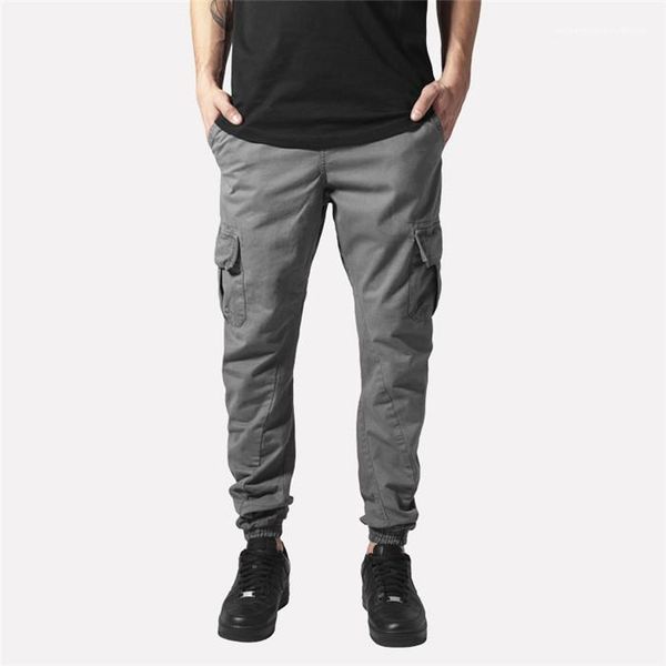 

pants autumn solid color woven feet trousers fashion lace up slim fit pants dasigner mens casual, Black