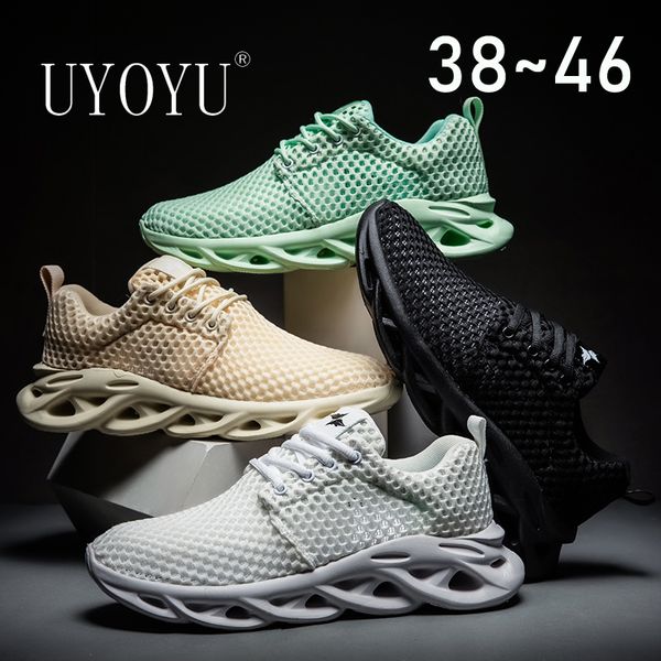 

men 2020 mesh blade summer shoes 45 46 mens new light classic sports running shoes male sneakers zapatos de hombre, Black