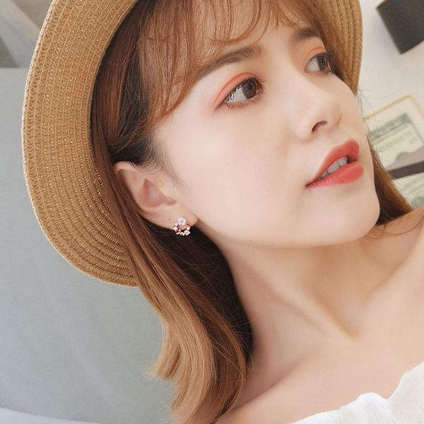 

1 pair hollow special design women earrings girl korean style flower bowtie earrings wedding ear clip, Silver