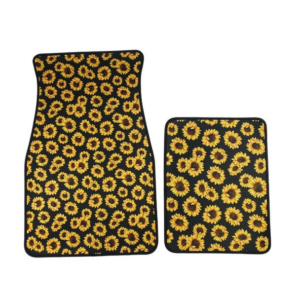 

2pcs/set foot mats car floor doormat styling universal carpet neoprene anti slip front rear automotive accessories printed auto