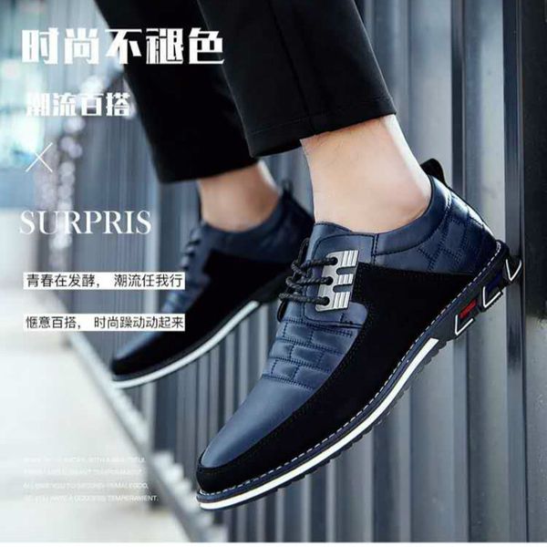 

2020 leather shoes size 38-46 new 2020 leather men's casual shoes men's lefu moccasins breathable flat, Black