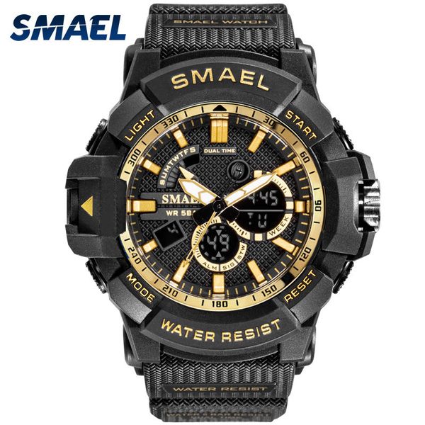 

new smael christmas men's army clocks waterproof water sport wristwatch watch led clock for male sport male watch 1809 male watch, Slivery;brown