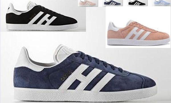 

HOT SELL Quality Wholesale 2017 Men Women Casual gazelle Trainer Chukka Black pink Lightweight Breathable Walking Hiking Shoes Size EUR36-44