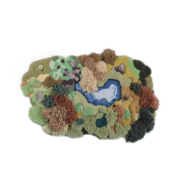 

high-end green forest creative personality lawn carpet designer original street fashion children's room hand-woven custom floor mat car