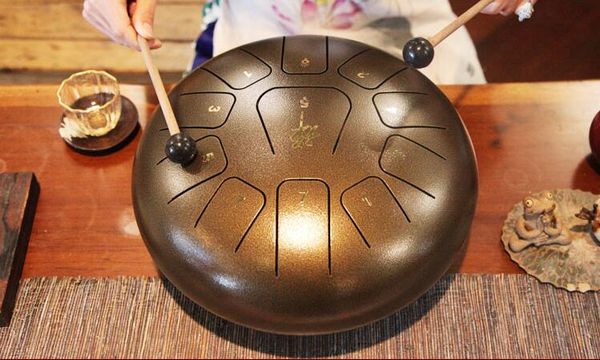 

11 notes12inch steel tongue drum calm professional percussion drum chinese style instrument with drum for music therapists