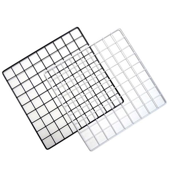 

1pc iron lattice frame 35x35cm iron lattice p display rack frame mesh shelf home wall decoration