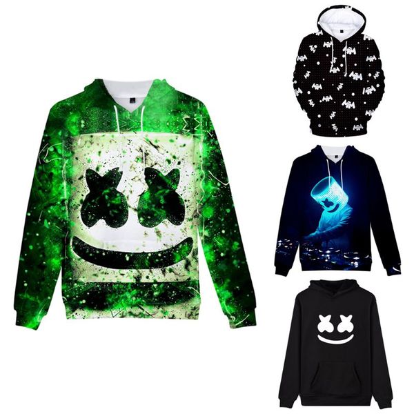 

women men music hip-hop dj cosplay hoodies 3d graffiti print drawstring sweatshirt electronic sound fans party loose streetwear, Black