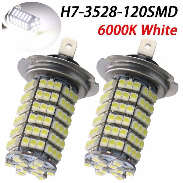 

par lampada h7 120 leds smd 6000k 6500k efeito xenon frete gratis