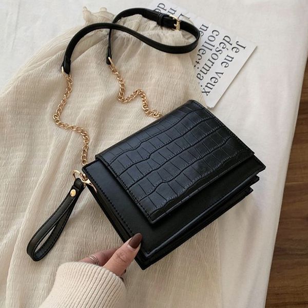 

2020 fashion women simple solid color stone pattern crossbody bags shoulder bags messenger hasp phone bag bolso bandolera mujer