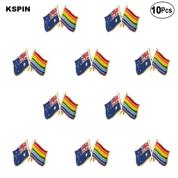 

rainbow australia lapel pin flag badge brooch pins badges 10pcs a lot, Gray
