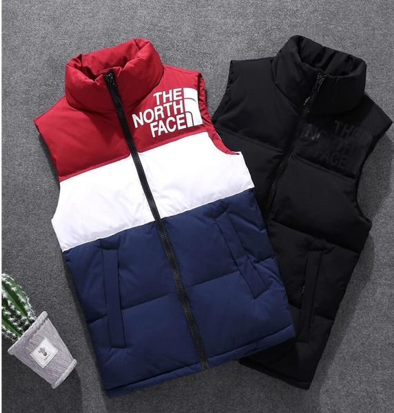 

the north new men's down vest winter new outdoor down sports hooded vest sports vest face, Black;white