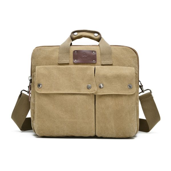 

men's large capacity canvas tote man briefcase one shoulder crossbody bags horizontal section multiple compartments lapbag