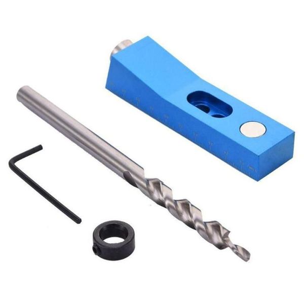 

woodworking pocket hole puncher jig kit angle drill guide set locator drill bit set for diy carpentry tools dec.29