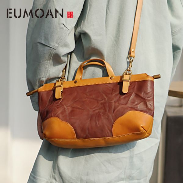 

eumoan vintage handmade pleats hit the leather slanted cross bag, the leather one-shoulder bag, ladies handbag