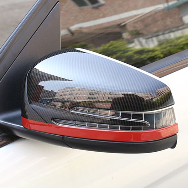 

car rearview mirror cover decoration trim stickers for mercedes benz c w204 2010-13 e w212 2009-15 carbon fiber color decals283n