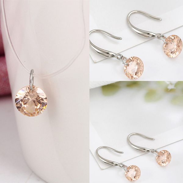 

simple dazzling zircon necklace and invisible transparent fishing line simple pendant necklace jewelry, Silver