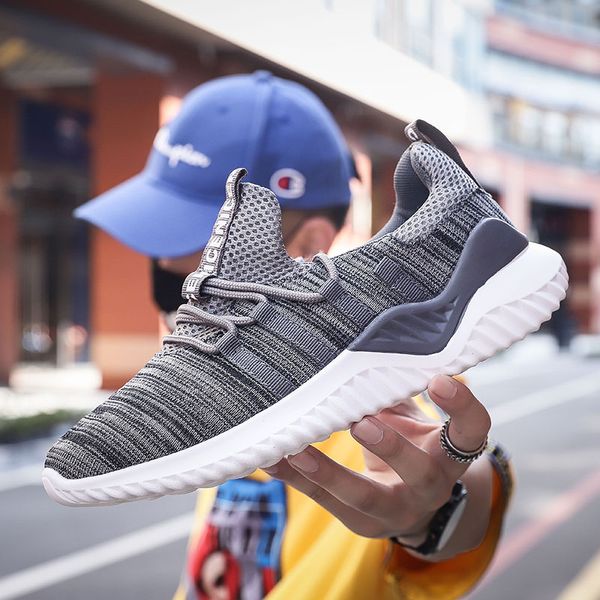 

plus size men running shoes breathable mesh sneakers weave casual sport shoes black red grey male trainers fitness non slip