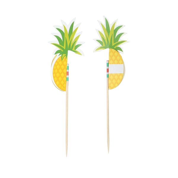 

50pcs 3d pineapple fruit food toothpicks cupcake er cake picks decorations for hawaii luau beach wedding birthday party