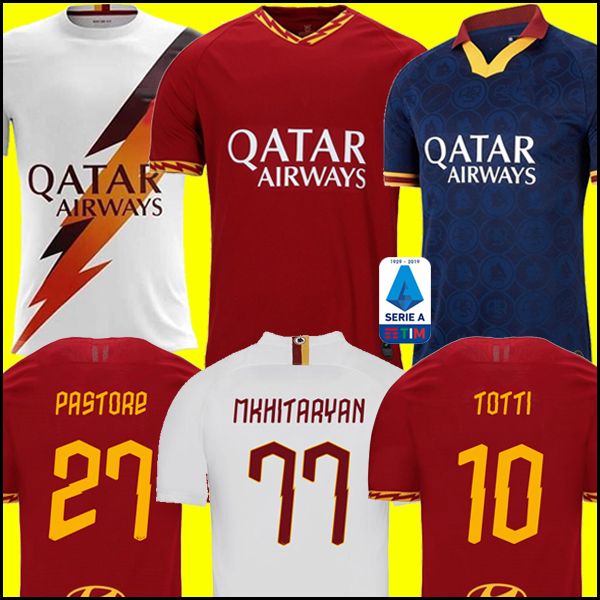 

soccer jersey as de rossi dzeko zaniolo rome 2019 totti perotti jerseys 19 20 roma football shirt 2020 men + kids kit uniforms maillot 999, Black;yellow