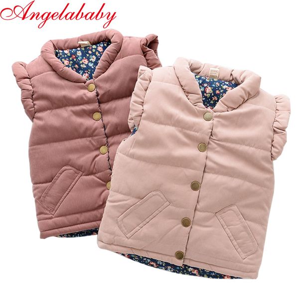 

2019 new winter fashion children's clothes girls outerwear coats kids vest jackets baby solid warm waistcoat vests ing, Blue