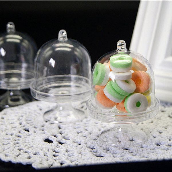 

mini clear cake stand plastic clear wedding favor candy boxes , gzsq9